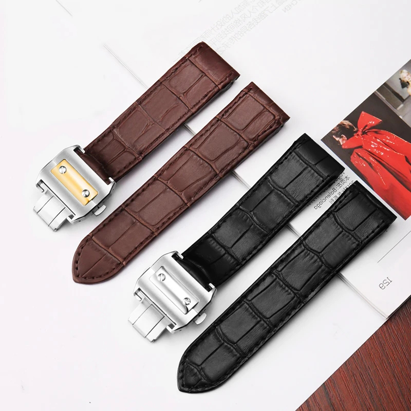 Cartier Watch Santos - Hoge kwaliteit koeienhuid horlogeband voor Cartier