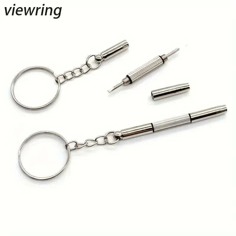 Watch Tool Repair Kit - Stalen brilschroevendraaier Brillenschroevendraaier Horlogereparatieset met sleutelhanger