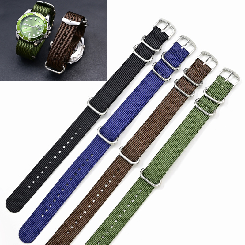 Watches Rolex Smartwatch - 3 ringen Nylon horlogeband Stoffen horlogeband